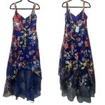 Marchesa Notte Asymmetric Floral Embroidered Gown Dress Hi Photo 2
