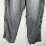 Bella Dahl Tencel Lyocell Grey Washed Fringe Trim Straight Leg Pants Sz Medium Photo 14