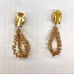 Oscar de la Renta  Gold Dangle Clip-on Earrings Photo 1