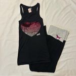 PINK - Victoria's Secret Y2K Victoria’s Secret PINK Bling Foldover Flare Leggings and Tank Top Photo 5