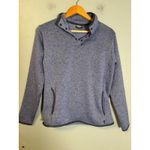 Eddie Bauer  Women's Radiator Fleece Snap Mock Neck Blue Pullover Sweater Small Photo 1