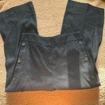 Rebecca Taylor  Navy wide leg side button linen blend trouser 12 Photo 4