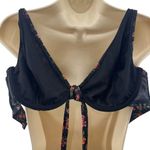 Peek & Beau Fuller Bust Underwire Bikini Top Winter Floral 34F Black Size undefined Photo 3
