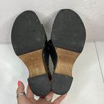 Candie's Vtg 1980's  Size 7 Platforms Sandals Black Leather Wood Chunky Heels Stud Photo 10