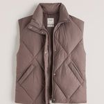 Abercrombie & Fitch Oversized Quilted Vest Brown Photo 0