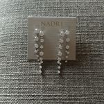 Nadri Cubic Zirconia Linear Drop Earrings, Rhodium, BRAND NEW, $85 Silver Photo 4