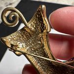 Anne Klein Signed Striped Enamel Rhinestone Christmas Elf Stocking Brooch Pin Photo 5