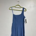 Becca  Swim Mist Blue Ponza Smocked One Shoulder Dress Sz L NWT Photo 2