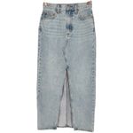 Aritzia Denim Forum The '90s Vintage Maxi Denim Skirt Jean Skirt Size 24 Slit Blue Photo 4