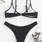 Zaful Link Ribbed Bikini Set - Black S Photo 1