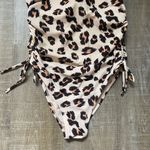 Kona Sol Leopard Animal Print One Piece Swimsuit Size Medium Brown Cream Photo 3