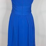 David's Bridal DAVID’S BRIDAL Cobalt Blue Short Crinkle Chiffon Strapless Mini Dress 2 Photo 6