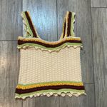 Marc New York Marc New York Crochet Knit Tank Top Striped Ruffle Trim Sleeveless - Small Photo 1