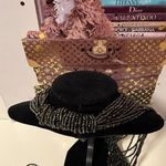 ART GLASS SEED BEAD LARIAT SCARF NECKLACE LARIAT dark multicolored 51” Black Photo 3