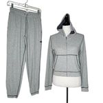 Fabletics 2 Piece Set Waffle Knit Womens XS Gray Pants Hoodie Jacket Athletic Photo 1