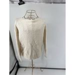 Everly Ivory Pullover V-neck Sweater Size Medium Eyelash Feather Texture Photo 8