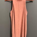 Paper Crane B08-Anthropology Faux Suede dusty pink Cutout laser Dress Photo 1