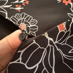 ASTR  Black Pink Floral Long Sleeve Romper Small Deep V Party Sexy Romantic Goth Photo 3