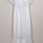 Joie  White Boho Embroidered Square Neck Beach Wedding Mexico Lined Maxi Dress 6 Photo 1