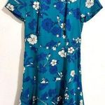 J.Crew floral print short sleeve blue and white flared dress, size 0 Photo 0