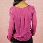 Bebe Womens Size S Sheer Chiffon Collarless Blouse Photo 2