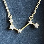 Farrah B. Aries Constellation Pendant crystal on goldtone chain necklace Gold Photo 3
