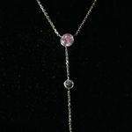 14k Gold Cz Drop Necklace Photo 11