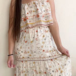 Joie  Vernita Silk Maxi Dress - White Floral Pattern Photo 0