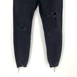 Free People  Womens Black Shark Bite Raw Hem Distressed Stretch Skinny Jeans 31 Photo 4