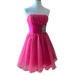 Formal Strapless Mini Dress Small Cocktail Dress Retro 50s Holiday Party Pink Photo 6