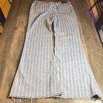 Lucky & Blessed Blue and White Striped Women's Flare Raw Hem Jeans Size 14 Photo 4