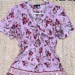 Kendall + Kylie Women's Lavender Multicolor Floral Front Tie Romper Size XS Photo 4