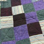 Handmade  Patchwork Tote Bag Stripes Quilted Shopping Photo 1