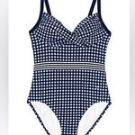Draper James X Lands’ End Tummy Control Wrap One Piece Swimsuit Navy Size 14 Photo 11