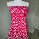 So Wear It Declare Strapless Smocked Top Pink White Heart Floral Print L Y2K Size L Photo 4