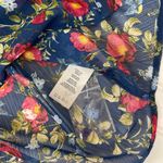 Kut From The Kloth NWT  Blue Foral Boho Blouse Roll Tab Sleeve Button Front Top S Photo 6