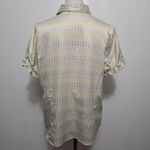 East 5th  Island Yellow Stripe Satin Ruffle Blouse Size 18 Photo 4