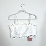 Anthropologie NWT  Raissa White Lace Floral Crop Top Photo 5