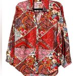 Lovestitch  size small Janis button up blouse bohemian patchwork floral print Photo 1