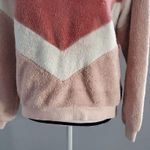Divided Color Block Chevron Shaggy Pullover Sweatshirt M Photo 3