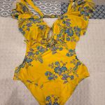 Sam Edelman Yellow Flora Monokini size Large, NWT! Photo 12