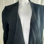 BCBGMAXAZRIA Abbey Blazer Jacket Black Asymmetrical Open-Front Crop S Photo 5