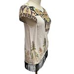 Anthropologie Size XS Augustina Fringe Tunic Top by Vanessa Virginia Hi Low Boho Photo 3