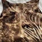 Voir Voir animal print leopard ruffle sleeveless boho fall mini dress, size 14 Brown Photo 11