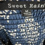 Sweet Rain Navy and ivory print romper with pockets size medium Photo 5