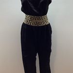 Cien Size Medium Black Satin 2Pc Pant Set With Geometric Elastic Waist. Preloved Photo 0