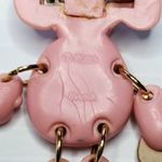 Vtg Russ Pink Painter Articulated Easter Bunny Pin Cute Adorable 2.25" Photo 2