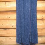 Mac Duggal  5056 Womens Blue BEADED HIGH NECK LONG SLEEVE GOWN WITH DETAILED BELT Photo 9