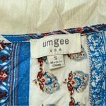 Umgee White Blue Gauzy Boho Tunic Dress Small Peasant Bohemian Southwestern Photo 6