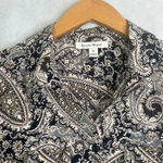 Studio Works Geometric Paisley Button Front Long Sleeve Blouse Size MD Photo 2